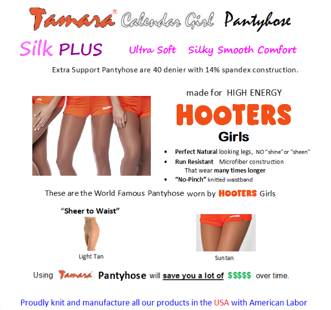 Tamara Calendar Girl Pantyhose SHEER to WAIST with Feet